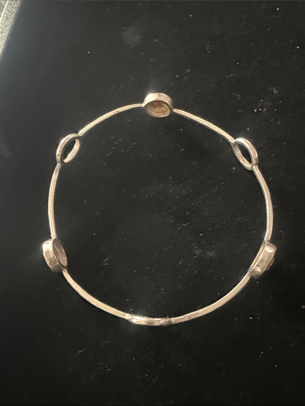 Silpada Silver/Gold Tone Linked Charm Bangle Bracelet